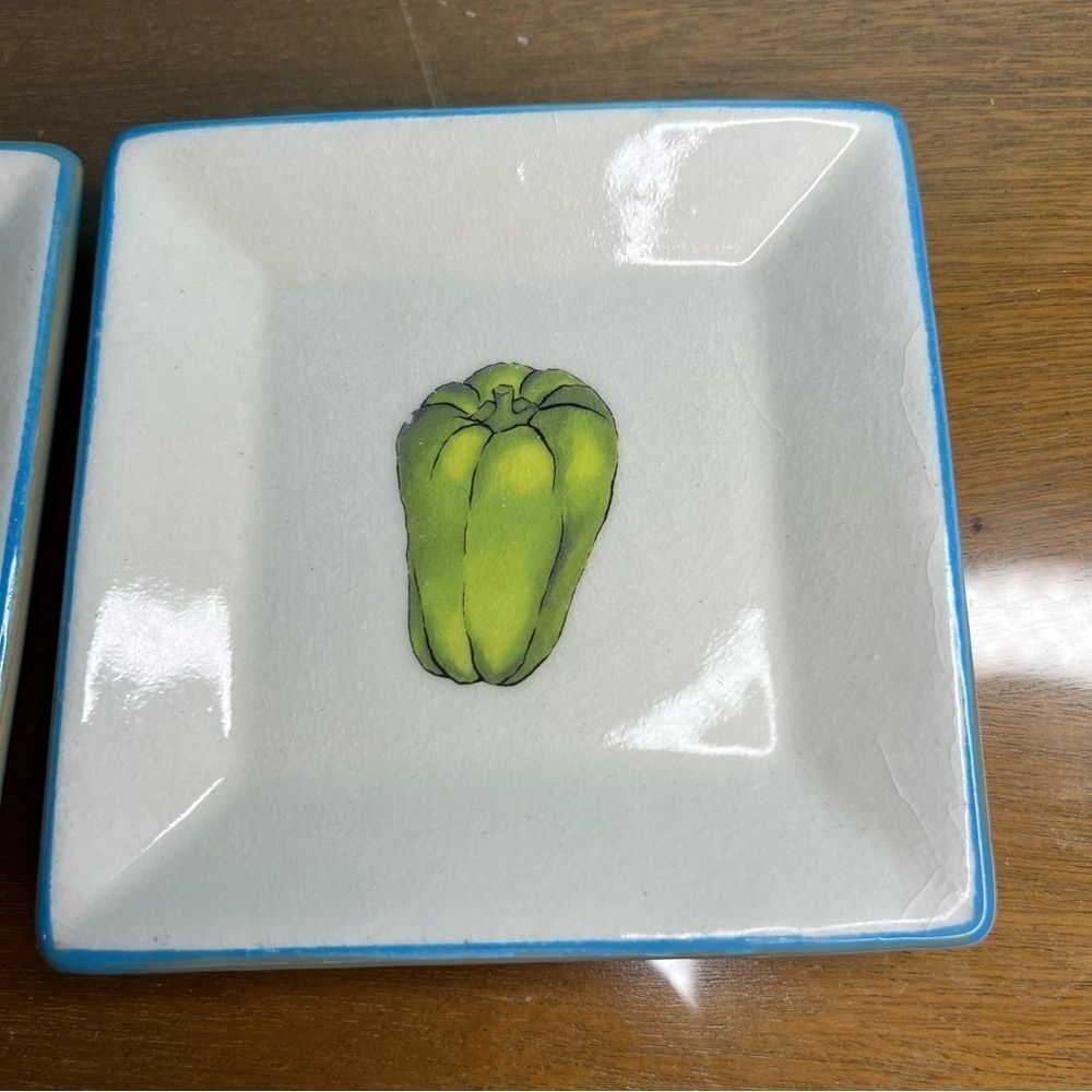 Williams Sonoma vintage made in Italy snack plates veggies - Picture 2 of 6